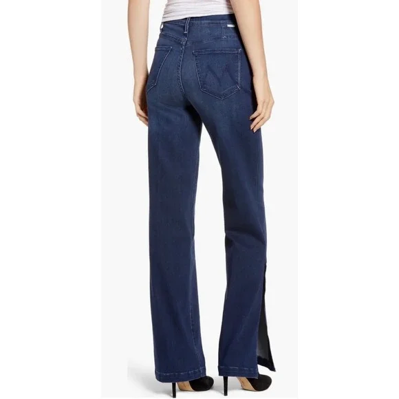 MOTHER The Hustler Sidewinder Jeans Size 29 Tongue and Chic High Rise Slit Hem - Picture 3 of 13